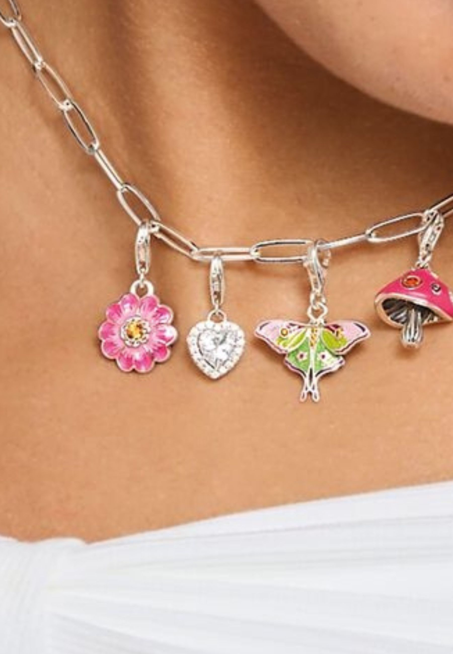 Silver White Heart Charm Pendant