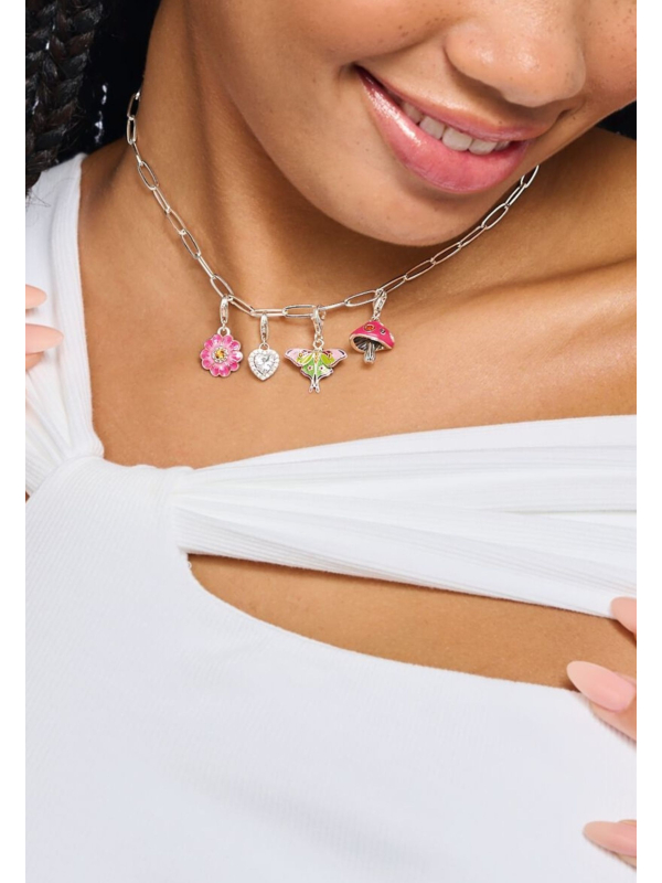 Pendentif Charme Cœur Blanc en Argent