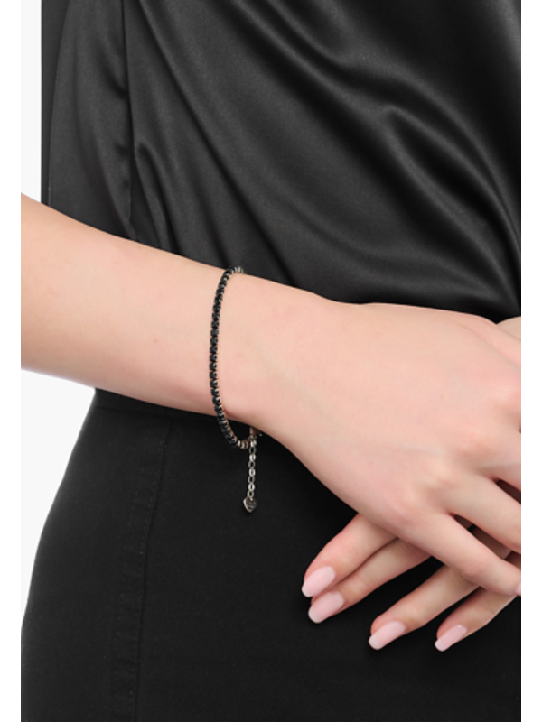 Pulsera de Tenis de Plata con Zirconia Negra