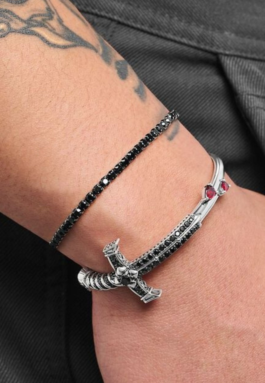Pulsera de Tenis de Plata con Zirconia Negra