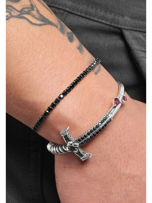 Bracelet Tennis en Argent avec Zircone Noire