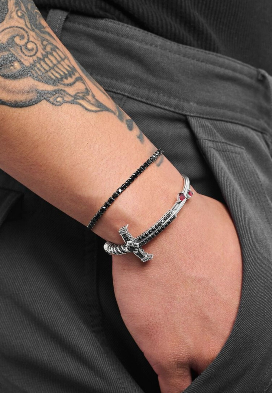 Pulsera de Tenis de Plata con Zirconia Negra