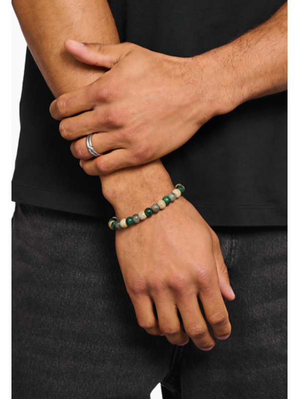 Bracelet with Jasper, Jade, and Labradorite Beads (9 mm)