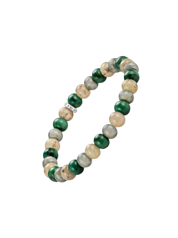 Pulsera con Cuentas de Jaspe, Jade y Labradorita (9 mm)