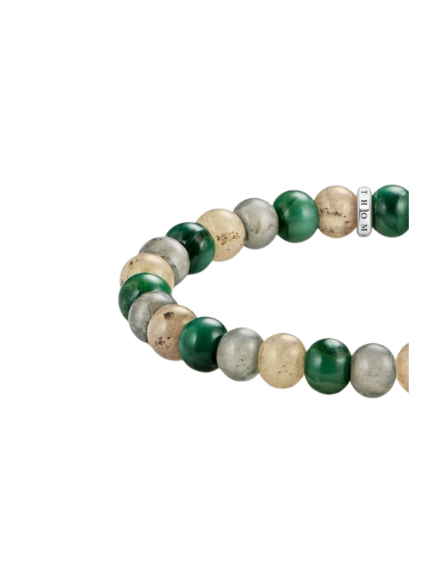 Bracelet avec Perles de Jaspe, Jade et Labradorite (9 mm)