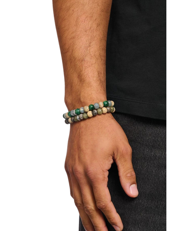 Armband mit Jaspis, Jade und Labradorit-Perlen (9 mm)