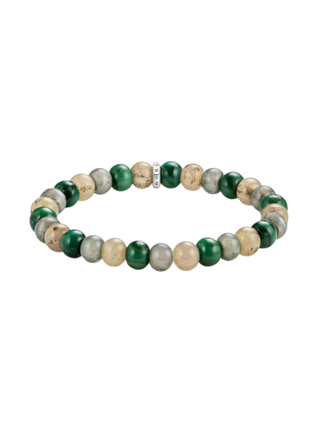 Bracelet avec Perles de Jaspe, Jade et Labradorite (9 mm)