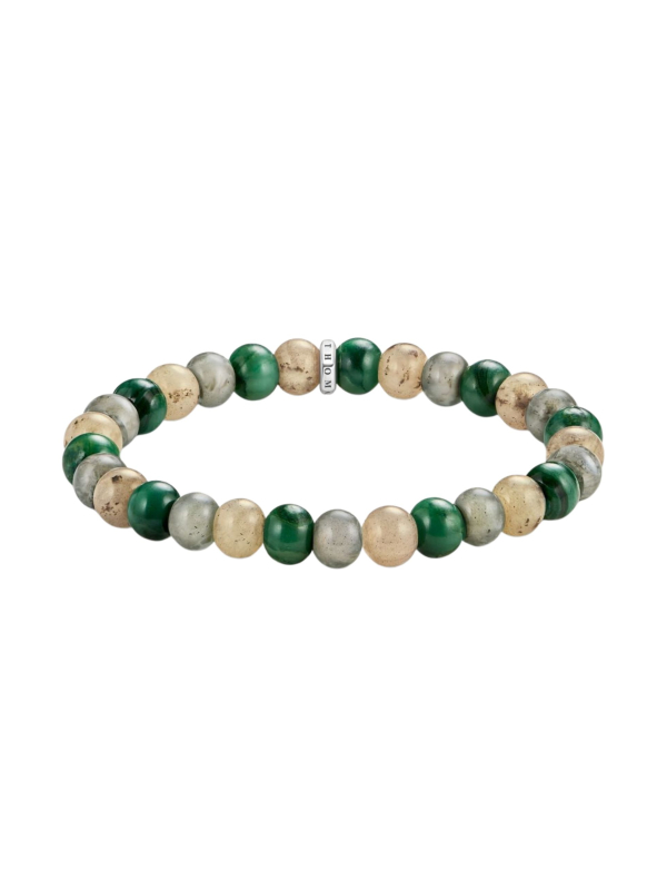 Bracelet with Jasper, Jade, and Labradorite Beads (9 mm)
