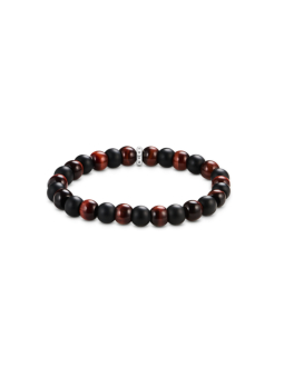 Armband mit Obsidian- und Rot-Tigerauge-Perlen (9 mm)