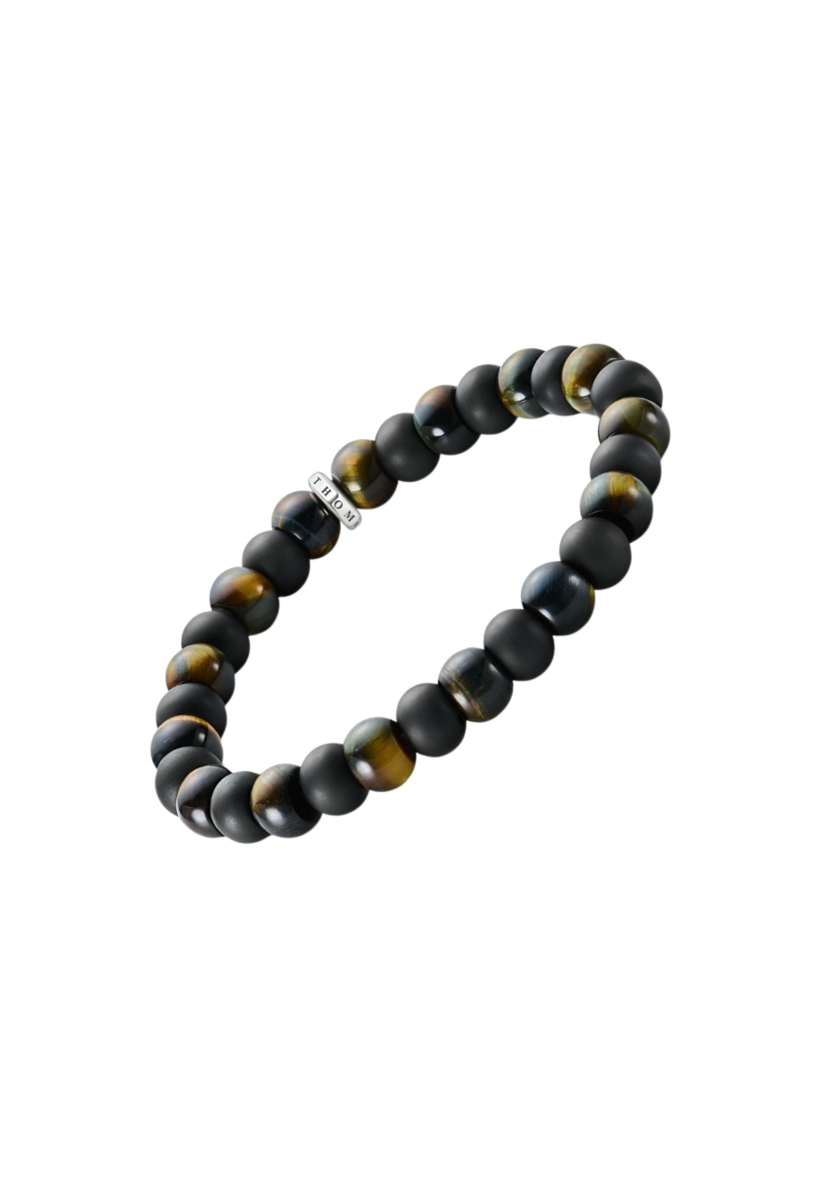 Armband mit Obsidian- und Tigerauge-Perlen (9 mm)