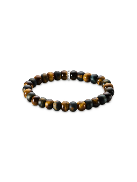 Bracelet with gold-brown and blue-gold Tiger's Eye beads (9 mm)