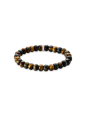 Armband mit goldbraunen und blaugoldenen Tigerauge-Perlen (9 mm)