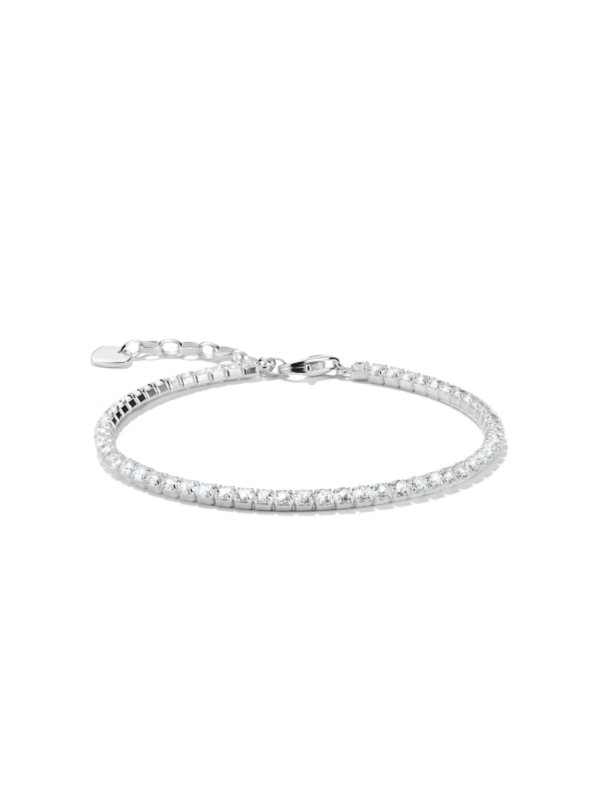 Bracelet en argent avec pierres d'oxyde de zirconium blanc