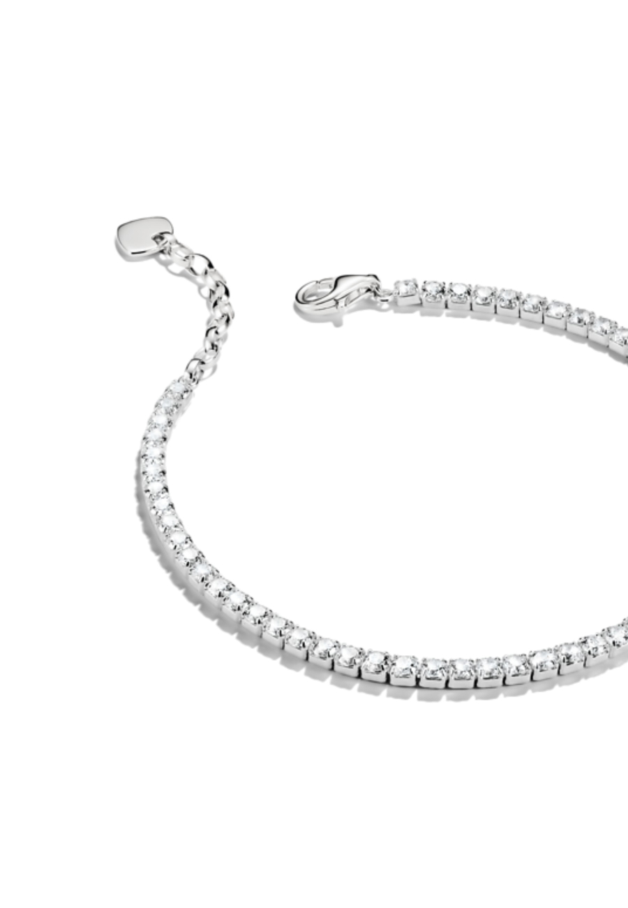 Pulsera de plata con piedras de circonita blanca