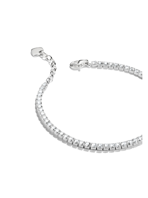 Bracelet en argent avec pierres d'oxyde de zirconium blanc