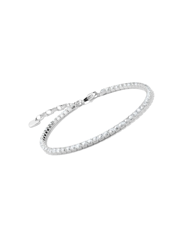 Bracelet en argent avec pierres d'oxyde de zirconium blanc