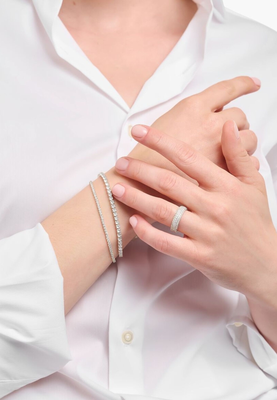 Pulsera de plata con piedras de circonita blanca