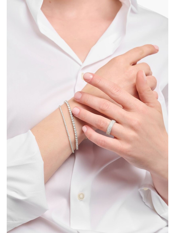 Pulsera de plata con piedras de circonita blanca