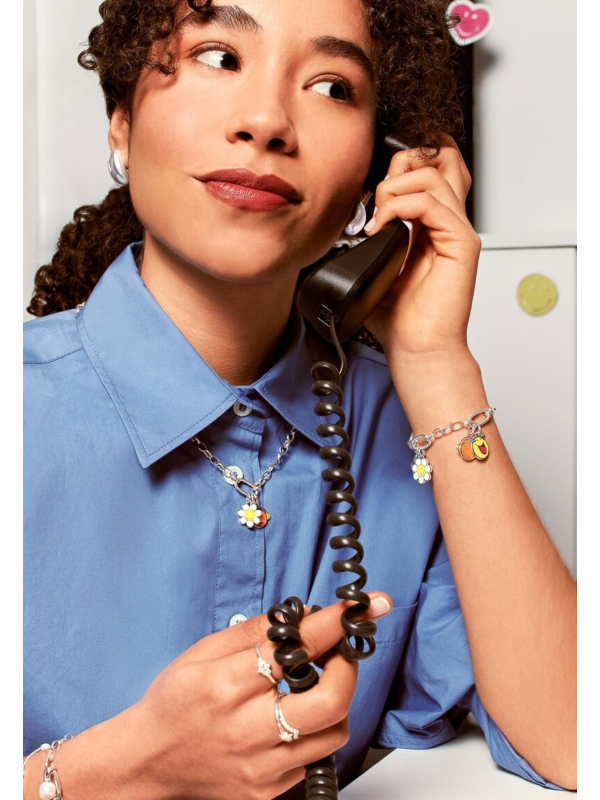 Silver SMILEYWORLD® Daisy Charm Pendant