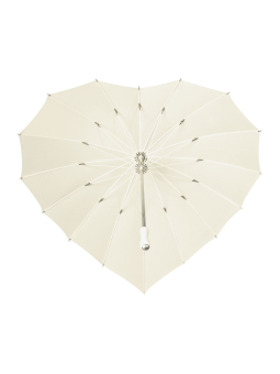 Regenschirm - Herzform - Manuelle Öffnung - Winddicht - 110 cm - Gebrochenes Weiß