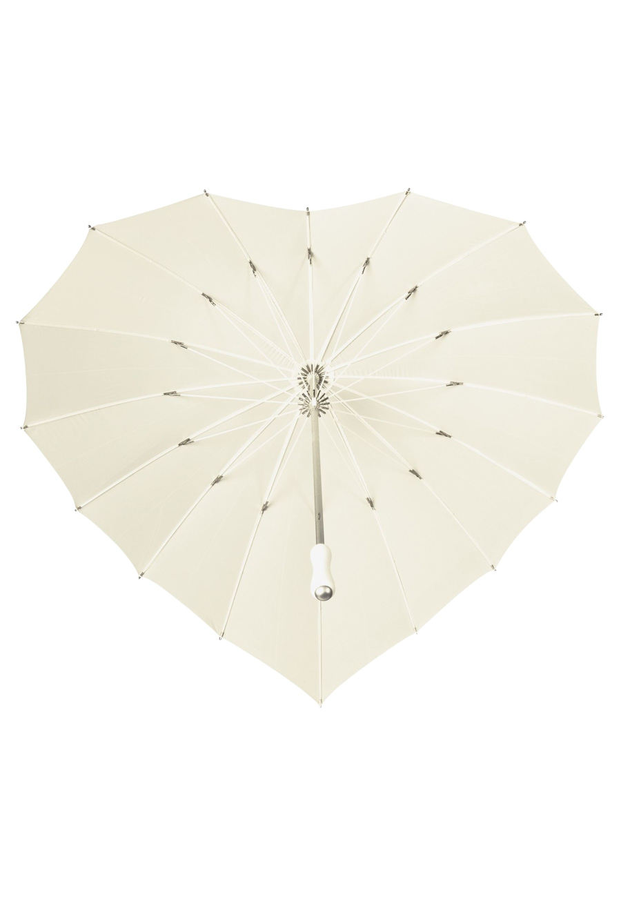 Regenschirm - Herzform - Manuelle Öffnung - Winddicht - 110 cm - Gebrochenes Weiß