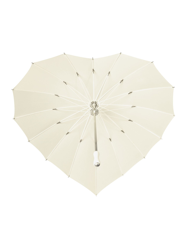 Regenschirm - Herzform - Manuelle Öffnung - Winddicht - 110 cm - Gebrochenes Weiß