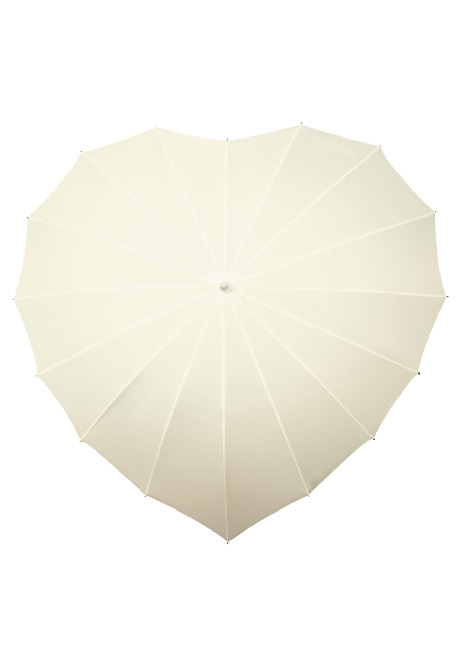 Regenschirm - Herzform - Manuelle Öffnung - Winddicht - 110 cm - Gebrochenes Weiß