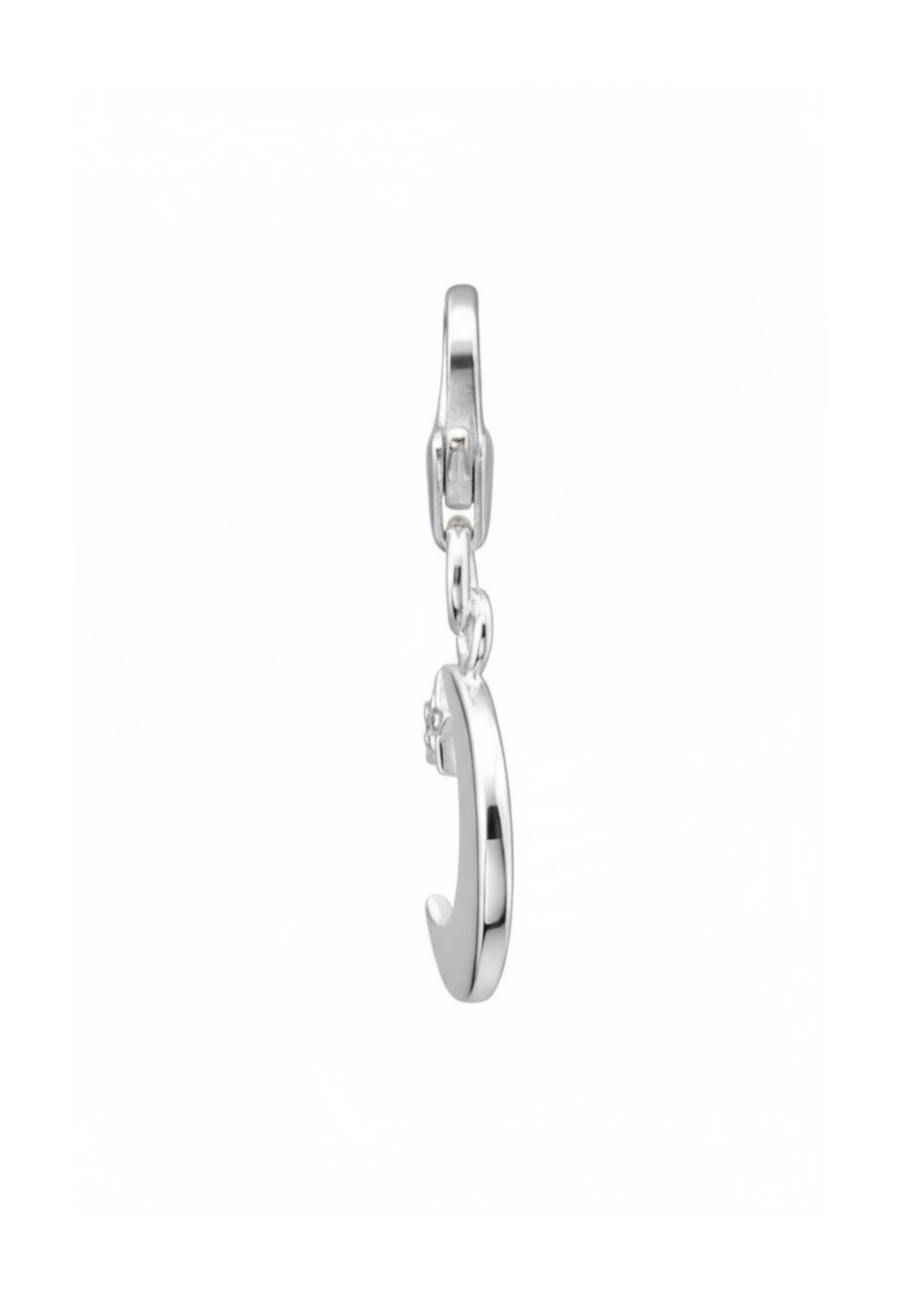 Breloque Clip-on Lune Croissante en Argent avec Zircone Cubique  Export to Sheets