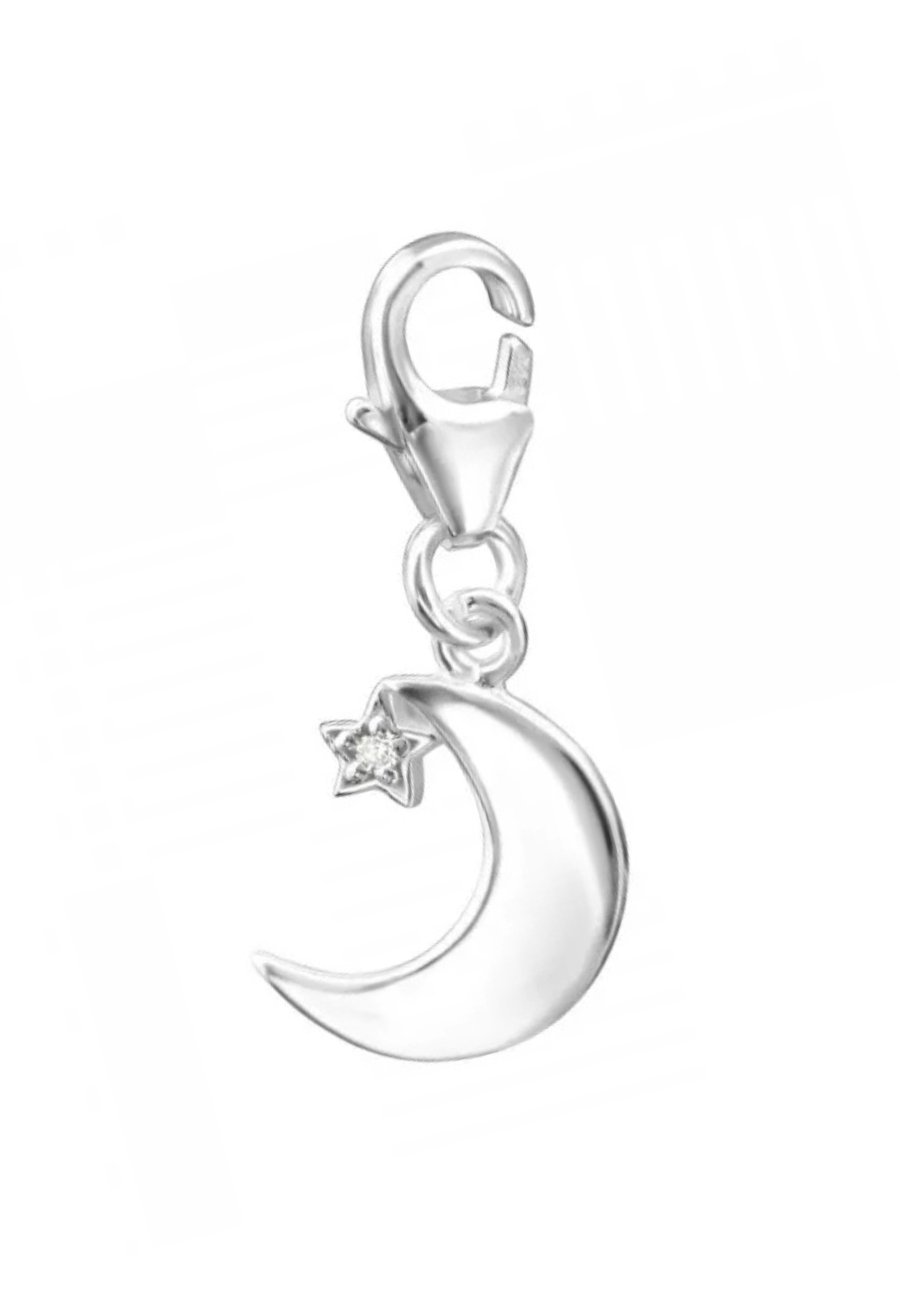 Breloque Clip-on Lune Croissante en Argent avec Zircone Cubique  Export to Sheets