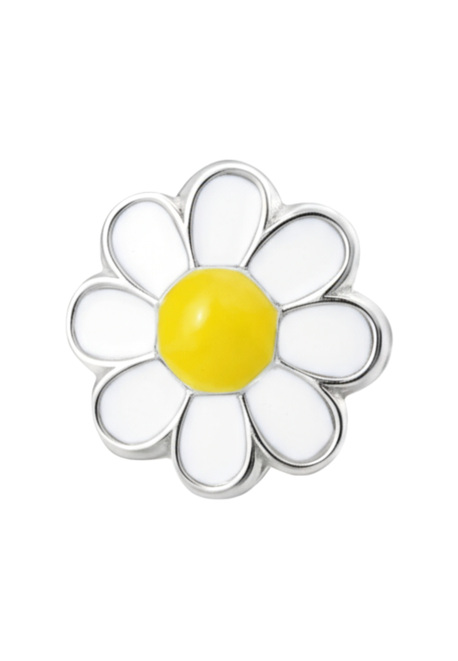 Puces d'Oreilles Fleur en Argent pour Enfants avec Époxy  Export to Sheets