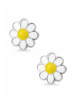 Puces d'Oreilles Fleur en Argent pour Enfants avec Époxy  Export to Sheets
