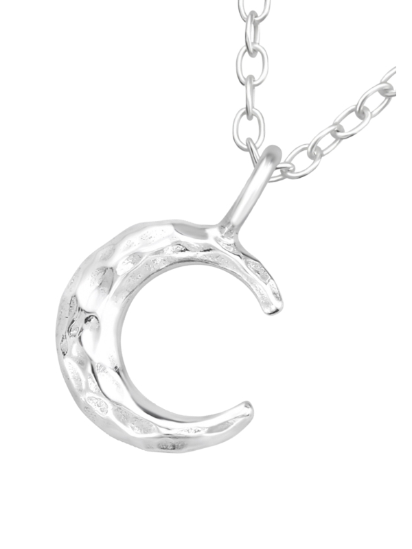Sterling Silber Halbmond-Halskette mit Textur