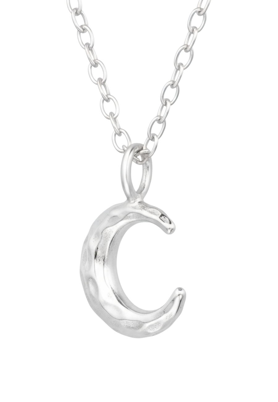 Sterling Silber Halbmond-Halskette mit Textur