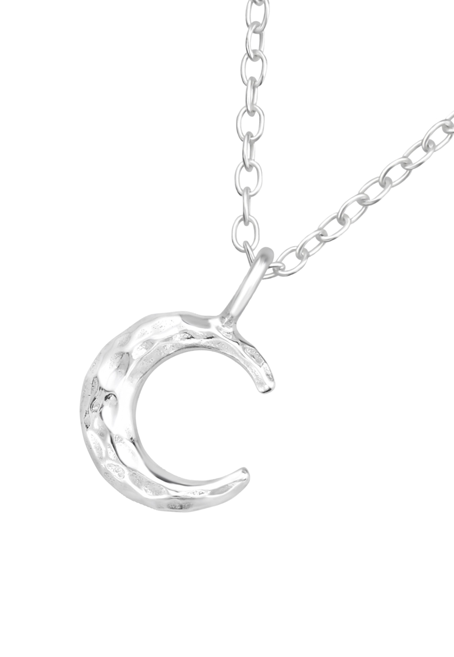 Sterling Silber Halbmond-Halskette mit Textur