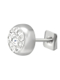Puces d'Oreilles Rondes 5 mm en Acier Chirurgical Poli Miroir avec Cristal