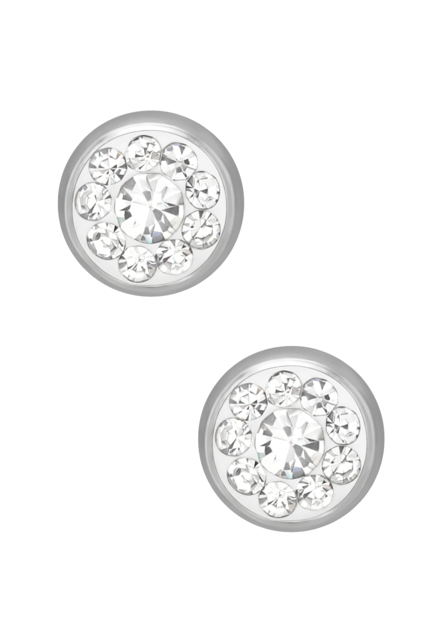 Ohrstecker Rund 5 mm aus Hochglanzpoliertem Chirurgenstahl mit Kristall