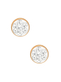 Rose Gold Surgical Steel Round 4mm Ear Studs with Crystal