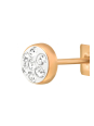 Puces d'Oreilles Rondes 4 mm Acier Chirurgical Or Rose avec Cristal