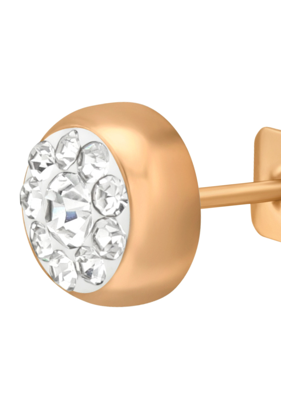 Roségoldene Chirurgenstahl-Ohrstecker Rund 5 mm mit Kristall