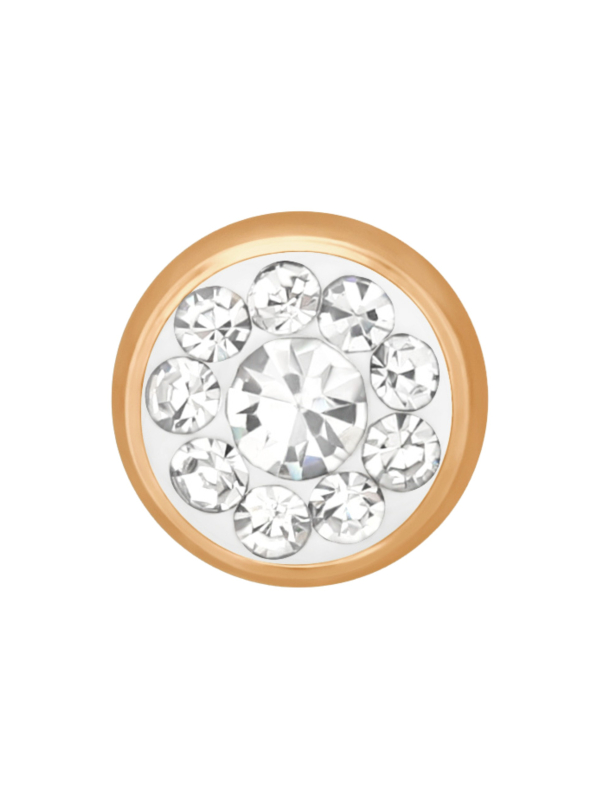 Rose Gold Surgical Steel Round 5mm Ear Studs with Crystal