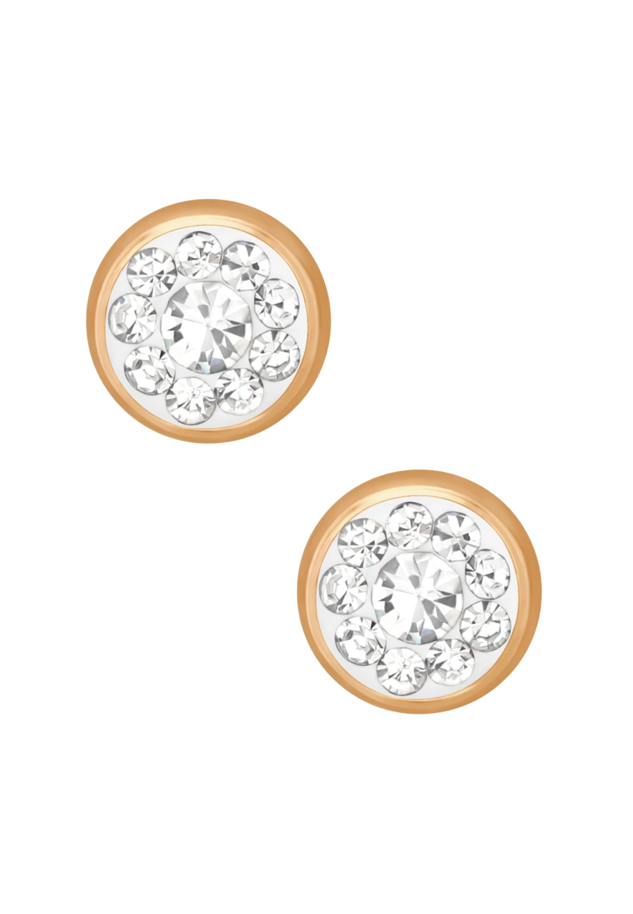 Roségoldene Chirurgenstahl-Ohrstecker Rund 5 mm mit Kristall