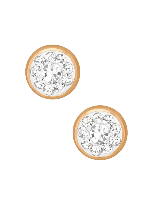 Rose Gold Surgical Steel Round 5mm Ear Studs with Crystal