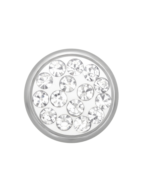 Puces d'Oreilles Rondes 6 mm en Acier Chirurgical Poli Miroir avec Cristal