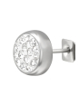 Puces d'Oreilles Rondes 6 mm en Acier Chirurgical Poli Miroir avec Cristal