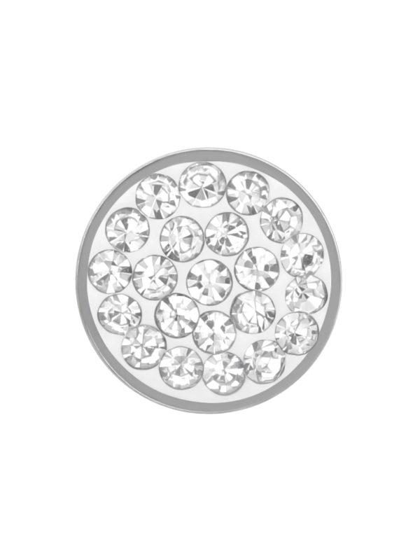 Puces d'Oreilles Rondes 8 mm en Acier Chirurgical Poli Miroir avec Cristal