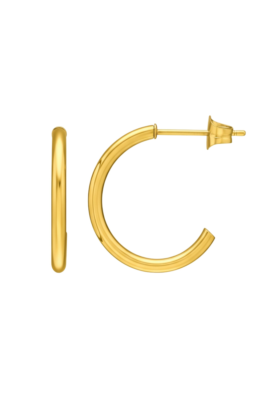 20mm Halb-Creolen-Ohrstecker aus Edelstahl in Goldfarbe