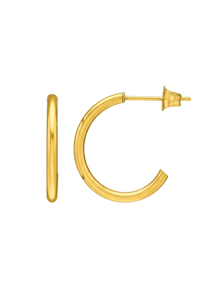 Puces d'Oreilles Demi-Créoles 20 mm en Acier Inoxydable Couleur Or