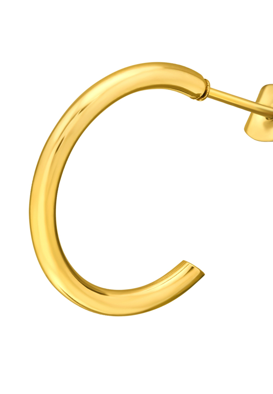 20mm Halb-Creolen-Ohrstecker aus Edelstahl in Goldfarbe