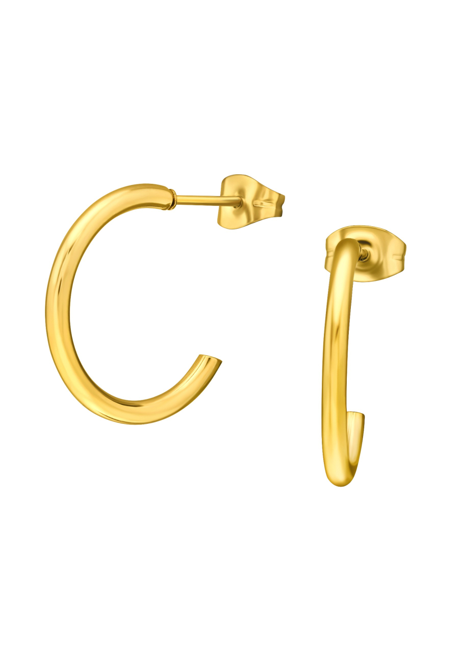 20mm Half Hoop Stainless Steel Gold Color Ear Studs