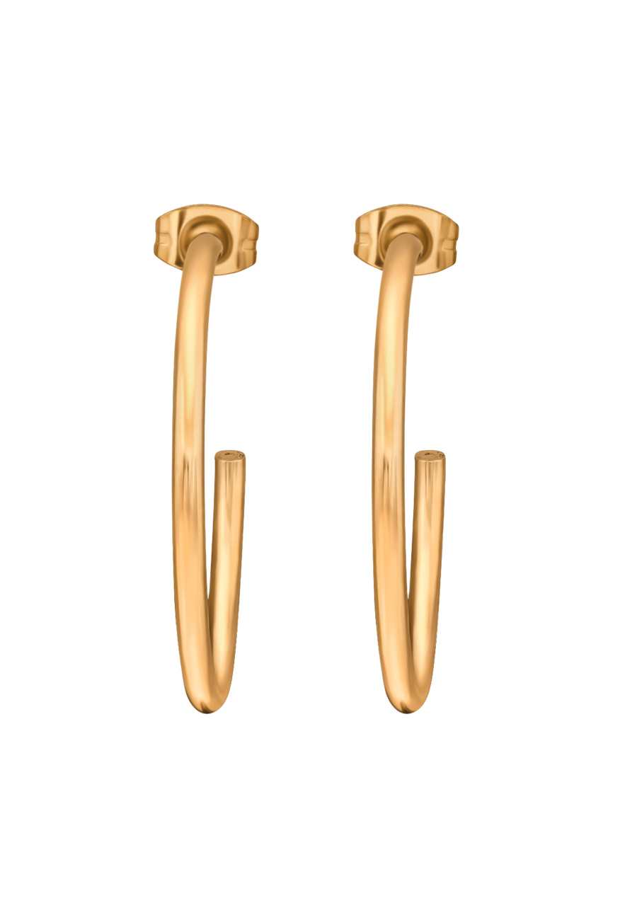 Rose Gold Surgical Steel Half Hoop Ear Studs
